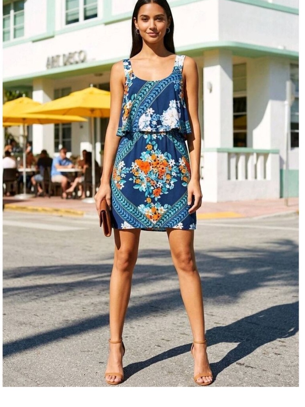 Anthropologie Maeve Tisana Floral Mini Dress — Navy